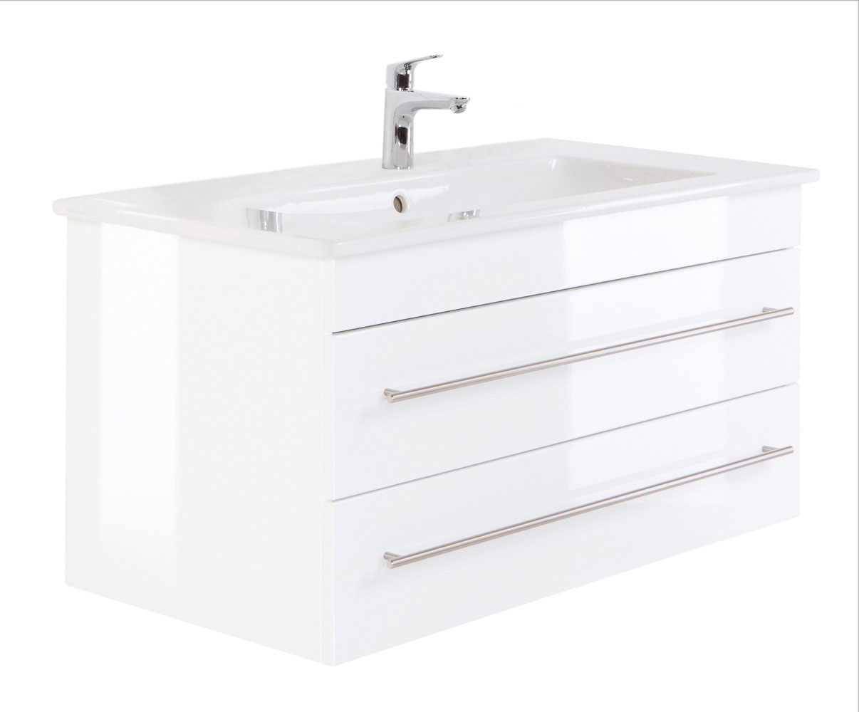 Villeroy & Boch Waschbecken Venticello 100 cm mit passendem Unterschrank weiß